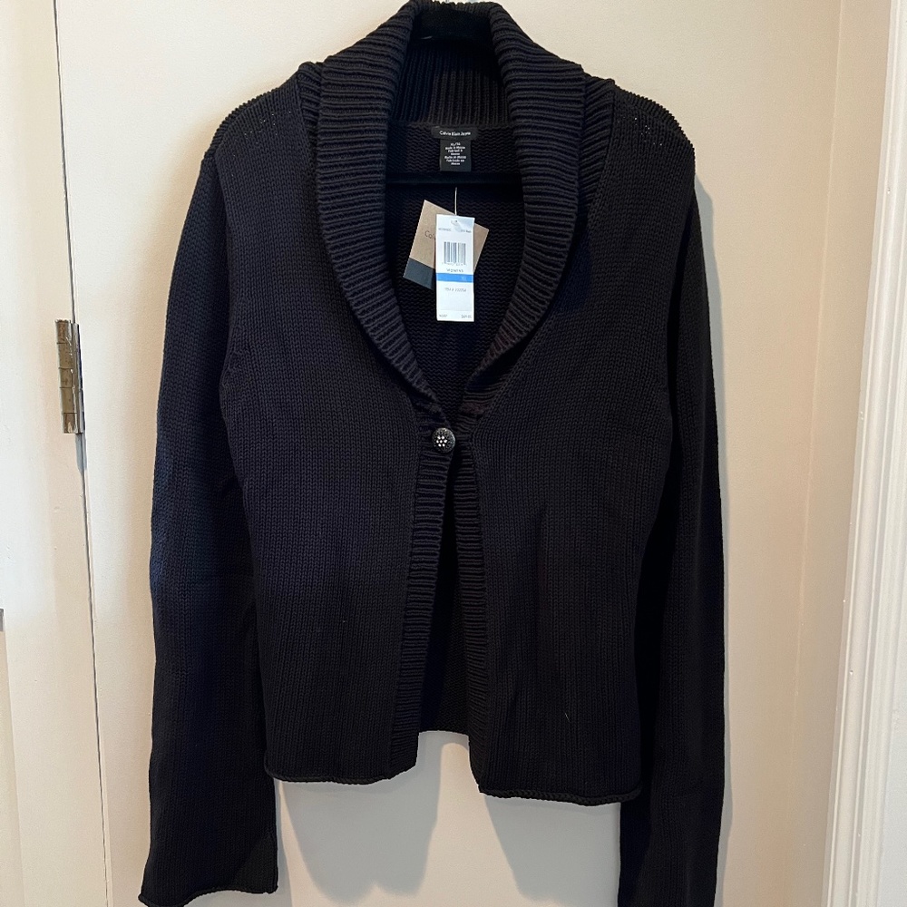 Calvin Klein Collared Sweater Black Size XL